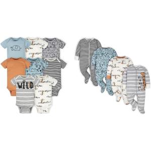 imageGerber 8pack Short Sleeve Onesies and 4Pack Sleep N Play Clothing BundleJungle
