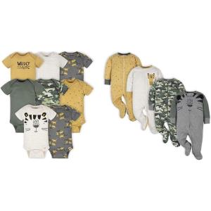 imageGerber 8pack Short Sleeve Onesies and 4Pack Sleep N Play Clothing BundleTiger