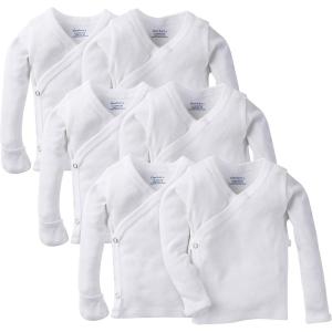 imageGerber Baby 6Pack LongSleeve SideSnap MittenCuff ShirtWhite
