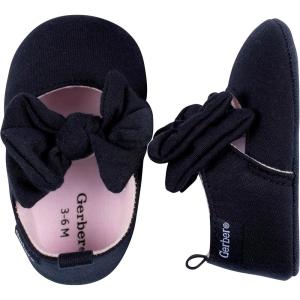 imageGerber Baby Girls Newborn Infant Girls Ballet Crib ShoeBlack Bow
