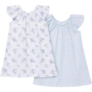 imageGerber Baby Girls Toddler Girls 2pack Fleece NightgownsBlue Floral