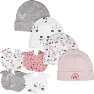 imageGerber babygirls Cap and Mitten SetsPink Bear