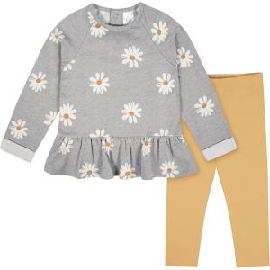 imageGerber babygirls Toddler 2piece Peplum Waist Top ampamp Legging SetDaisy