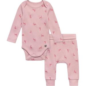 imageModern Moments by Gerber babyboys Long Sleeve Bodysuit and Pant SetPink Bunnies