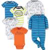 imageGerber Unisex Baby 4 Pack Short Sleeve Bodysuit and 2 Pack Sleep N Play Clothing BundleBlue Dog