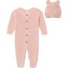 imageModern Moments by Gerber Baby Sweater Knit Romper ampamp Hat SetLight Pink