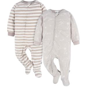 imageGerber Baby Flame Resistant Fleece Footed Pajamas 2packLion Heads