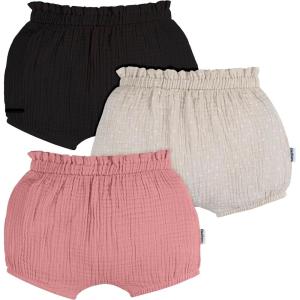 imageGerber BabyGirls 3Pack Bubble ShortsBlackDotPink