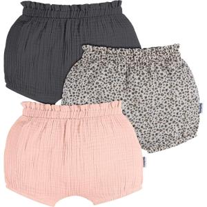 imageGerber BabyGirls 3Pack Bubble ShortsGreyLeopardPink