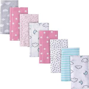 imageGerber UnisexBaby 8Pack Cotton Flannel Burp ClothsClouds