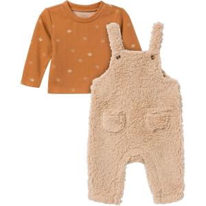 imageModern Moments by Gerber Baby Microplush Overall SetLight Tan