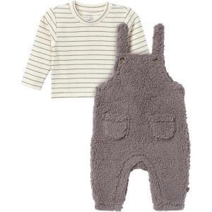 imageModern Moments by Gerber Baby Microplush Overall SetMed Gray