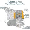 imageGerber Baby Boys Toddler Snug Fit 4Piece Pajama SetDino Grey
