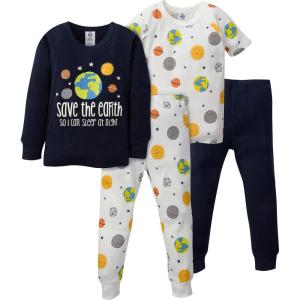 imageGerber Baby Boys Toddler Snug Fit 4Piece Pajama SetBlue Earth