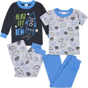 imageGerber Baby Boys Toddler Snug Fit 4Piece Pajama SetSpace Blue