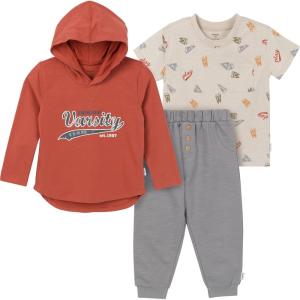 imageGerber boys Toddler Boys 3piece Top Hooded Top and Jogger SetGrey