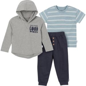 imageGerber boys Toddler Boys 3piece Top Hooded Top and Jogger SetIndigo
