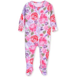 imageGerber unisexbaby Toddler Butterysoft Snug Fit Footed Pajamas With Viscose Made With EucalyptusLilac Garden