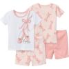 imageGerber babygirls Toddler Snug Fit 4piece Pajama SetBallet Slippers