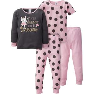 imageGerber babygirls Toddler Snug Fit 4piece Pajama SetPurple Bunny