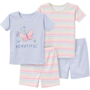 imageGerber babygirls Toddler Snug Fit 4piece Pajama SetStripe