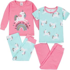 imageGerber babygirls Toddler Snug Fit 4piece Pajama SetUnicorn Magic Pink