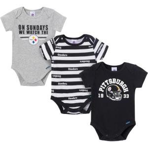 imageGerber NFL babyboys Nfl 3pack Onesie BodysuitSteelers
