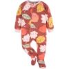 imageGerber Baby Girls Babygirls 4pack Footed PajamasPink Leaves  Flower Toss