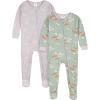 imageGerber Baby Girls Babygirls 4pack Footed PajamasRoses and Fox