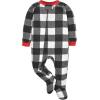 imageGerber babygirls Baby Girls Fleece Footed Pajamas 2packRed Black Snowman