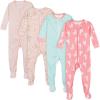imageGerber Baby Girls Babygirls 4pack Footed PajamasLove Llamas Pink