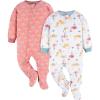 imageGerber Baby Girls Flame Resistant Fleece Footed Pajamas 2packPink Flamingos
