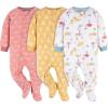 imageGerber Baby Girls Flame Resistant Fleece Footed Pajamas 3pack And Toddler Sleepers Pink Flamingos 2T US