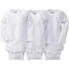 imageGerber Unisex Baby Size 39 Months Organic Cotton 3 Pack LongSleeve White Onesies Bodysuits
