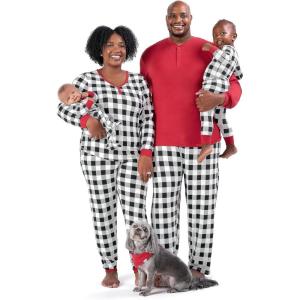 imageGerber Baby Girls Holiday Family Matching PajamasBlackRed Buffalo Check