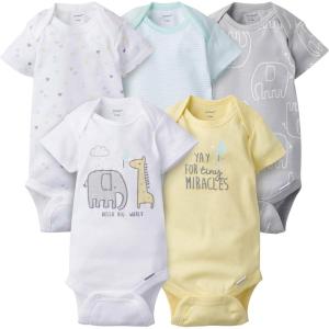 imageGerber Unisex Baby 5Pack ShortSleeve OnesiesElephant Dream