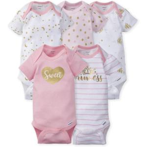 imageGerber Unisex Baby 5Pack ShortSleeve OnesiesPrincess Arrival