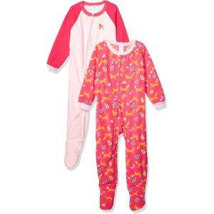 imageGerber babygirls Baby Girls Fleece Footed Pajamas 2packPink Fox