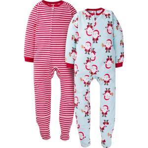 imageGerber babygirls Baby Girls Fleece Footed Pajamas 2packSanta Blue Toddler