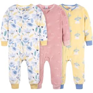 imageGerber babygirls Fleece Footless Pajamas 3packMulti Floral