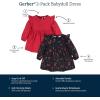 imageGerber BabyGirls Toddler 2Pack Long Sleeve DressesBlack Holly Berries