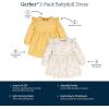 imageGerber BabyGirls Toddler 2Pack Long Sleeve DressesIvory Fox