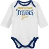 imageGerber NFL Baby Girls 3Pc Bodysuit Footed Pant ampamp Cap Set Tennessee Titans 69 Months