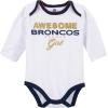 imageGerber NFL Denver Broncos 3 Pack Bodysuit Footed Pant and Cap Registry Gift Set bluewhite Denver Broncos 69M