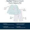 imageGerber babygirls 2piece Pajama Set Top ampamp Loosefitting PantsBunny