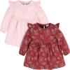 imageGerber BabyGirls Toddler 2Pack Long Sleeve DressesDark Orange Leaves