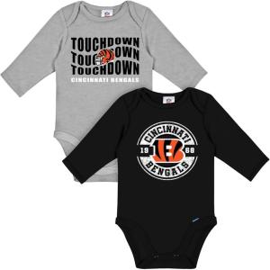 imageGerber NFL unisexbaby Nfl 2pack Long Sleeve Onesie BodysuitBengals