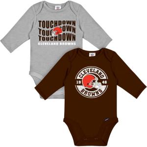 imageGerber NFL unisexbaby Nfl 2pack Long Sleeve Onesie BodysuitBrowns