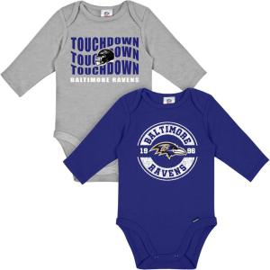 imageGerber NFL unisexbaby Nfl 2pack Long Sleeve Onesie BodysuitRavens
