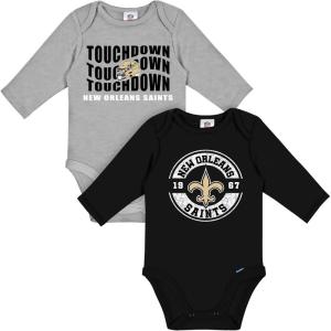 imageGerber NFL unisexbaby Nfl 2pack Long Sleeve Onesie BodysuitSaints